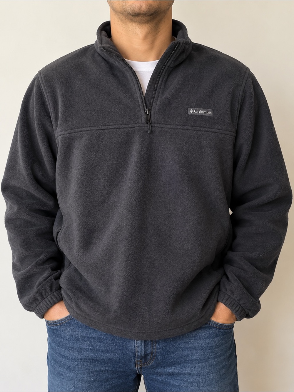 Columbia Men’s 2X Black Fleece Quarter Zip Pullover Jacket Outdoor Casual